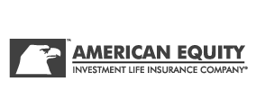 A logo of the Company 'American Equity Investment Life Insurance Company' in blue stylized lettering with a stylized blue graphic of an eagle to the left of the text, symbolizing freedom and security.